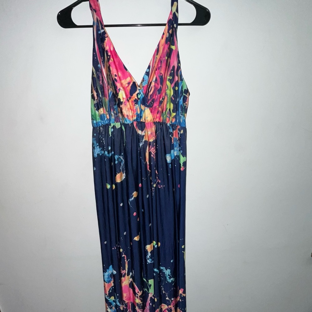Colorful Splatter Maxi Dress